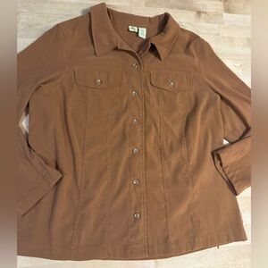 Islander suede look barn style button up